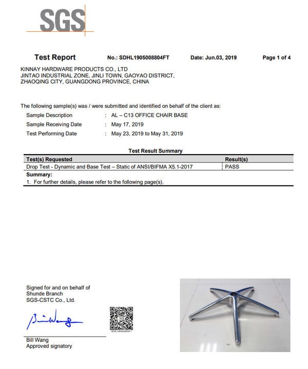 Aluminum Alloy Base SGS Test Report